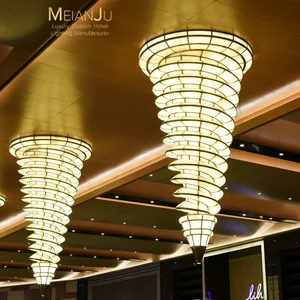 Artistic New Stainless Steel Faux Marble Chandelier with Screw-Design for Hanging Installation in Public Spaces Hotel Lobbies