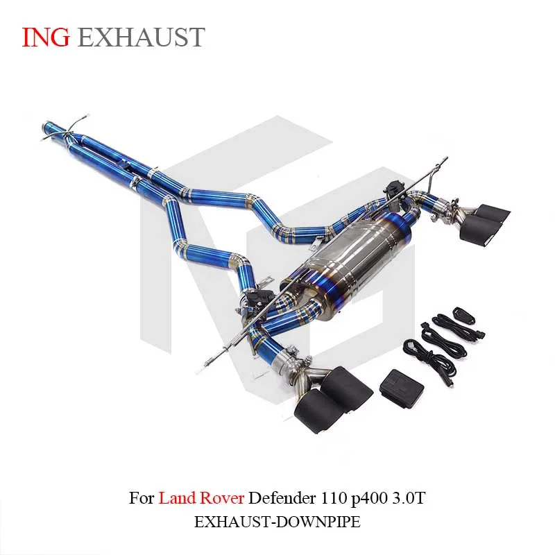 ING Titanium Alloy Exhaust System Performance Catback for Land Rover Defender 110 P400 3.0T Muffler With Valve Car Accessories