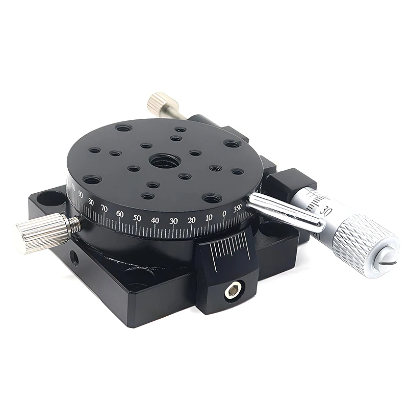 R-Axis Rotary Slide Table RSPG80 Aluminum Alloy Bearing Manual Angle Dial Plate 360 Mobile Platform
