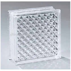 Transparent Cloudy Pattern Glass Block in Building Glass
