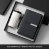Tasse à café noire + Stylo + Carnet
