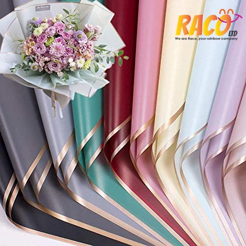 20 feuilles par sac, papier d'emballage pour fleurs à bordure dorée, papier d'emballage en plastique imperméable pour fleuriste, emballages pour bouquets de fleuristes 20 feuilles par sac, papier d'emballage pour fleurs à bordure dorée, papier d'emballage en plastique imperméable pour fleuriste, emballages pour bouquets de fleuristes