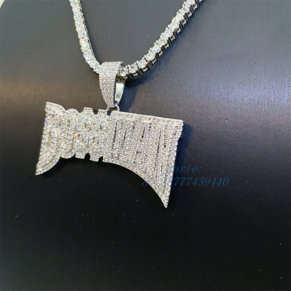 Iced Out Style Vvs Moissanite Diamond 925 Sterling Silver Custom Rapper ...