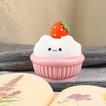 Cute Mini Home USB Rechargeable Cupcake Night Light Children's Colorful Bedroom Atmosphere Touch Control LED Lamp