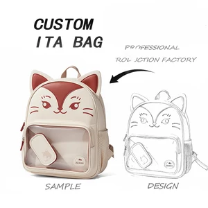 New Sweet Girls DIY Ita Bag Cute Fox Transparent Pocket Kawaii Lolita Display Shoulder Bags Women Fashion Casual Crossbody