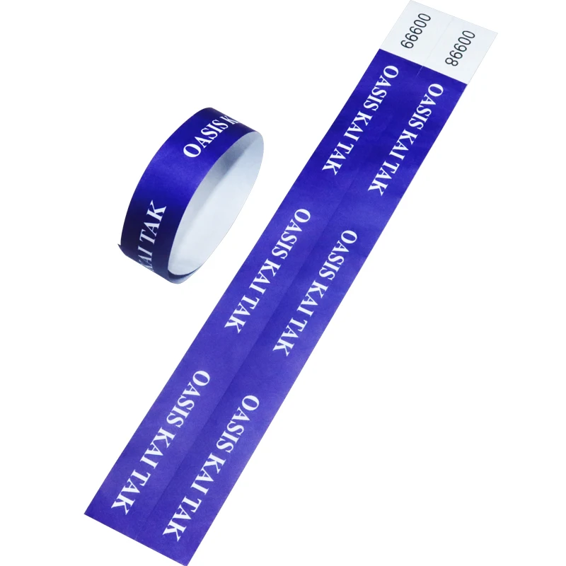 Disposable OEM/ODM Custom Waterproof Tyvek Paper Bracelets Theme Park Zoo Concert Paper Guest Admission Ticket Tyvek Wristbands