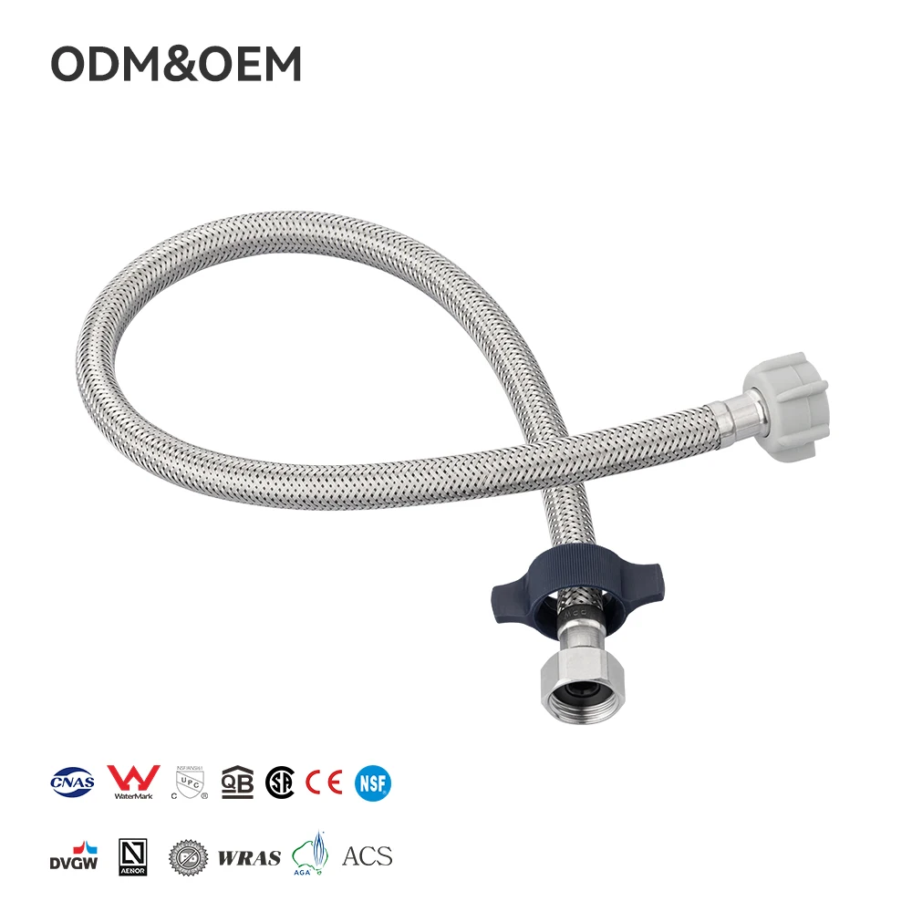 PPW Nowoczesny wytłaczany ze stali nierdzewnej SUS304 elastyczny wąż o średnicy wewnętrznej 1/2 i maksymalnej temperaturze pracy 200F do łazienki i toalety, z rurką EPDM