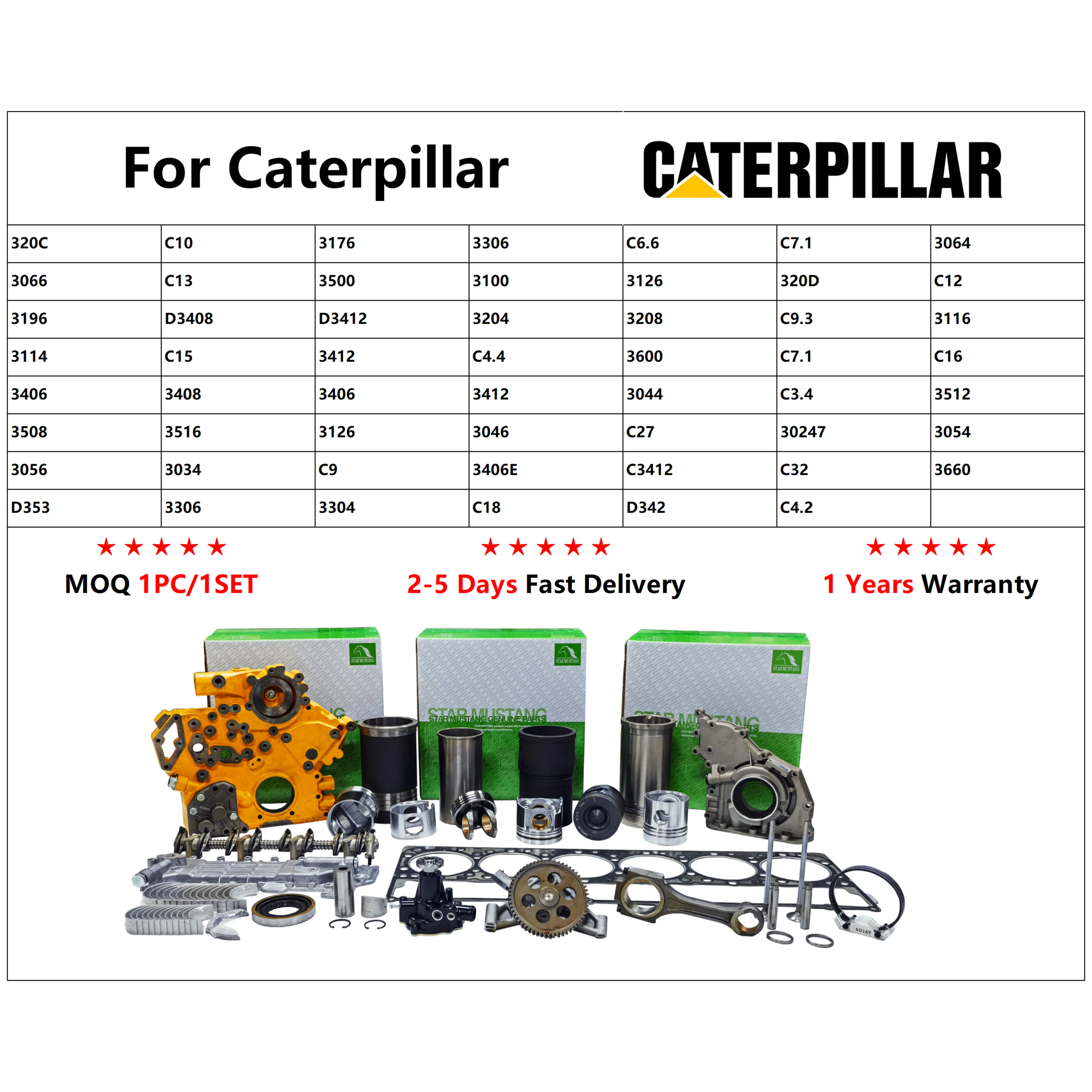 For Caterpillar Diesel Engine Parts 3406 Cylinder Piston
