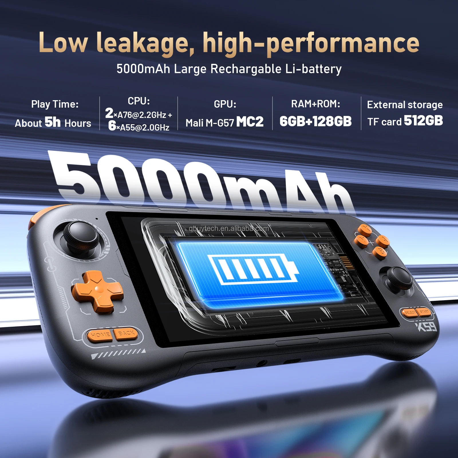 K59 5.5'' Touch Screen Game Console - Android 14 Retro Player