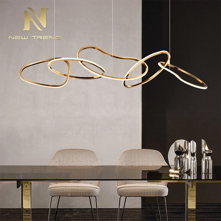 CPL-232 New Trend Indoor Decoration Chandelier Home Villa Staircase Modern Metal Round Pendant Light