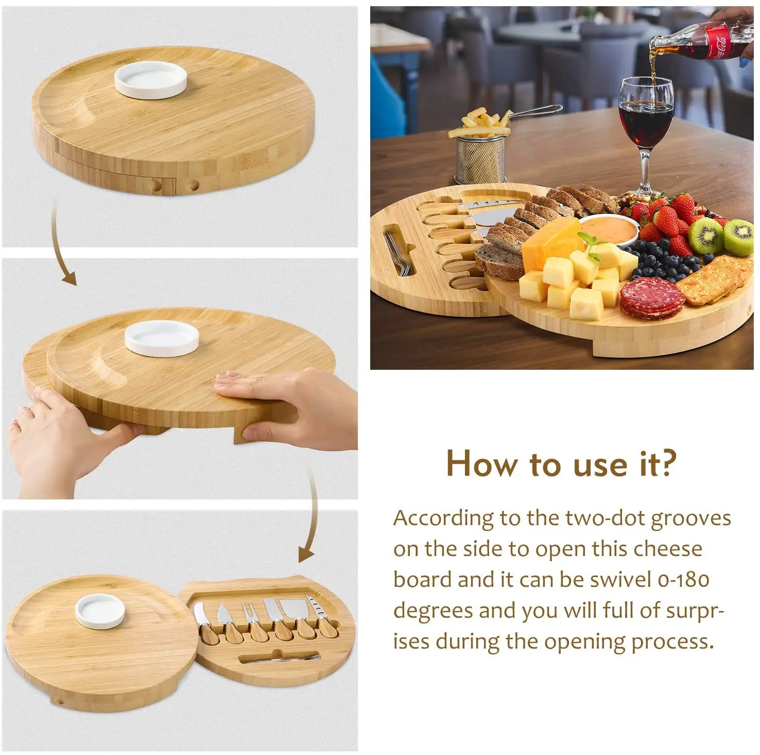 Bamboo Cheese Board and Knife Set: Charcuterie Board Cheese –  GreenLivingLife