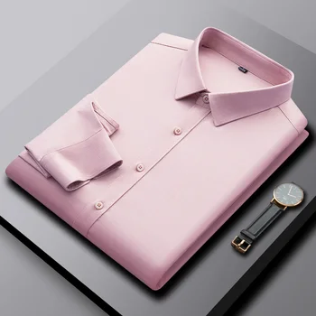 HIgh Quality Solid Color Professional Casual Long Sleeve Men's Clothing Dress Shirts