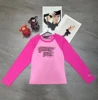 Top rosa a maniche lunghe 1