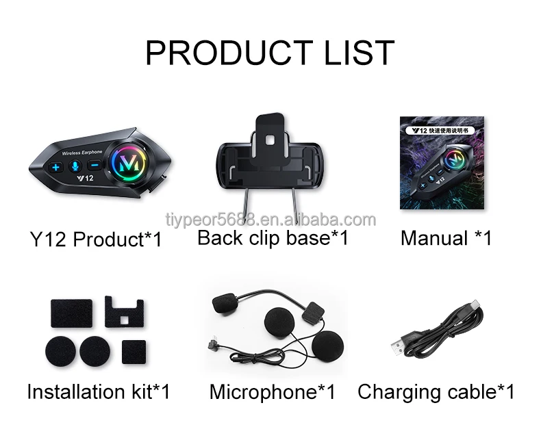 product tiypeor motorcycle helmet intercom bluetooth headset with music sharing feature stylish for riders and lovers-11