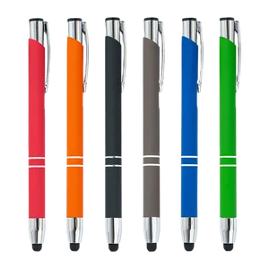 Quality Metal Aluminum Rod Touch Screen Stylus Ballpoint Pen with Printing Custom Logo for Advertising Promotional Gift