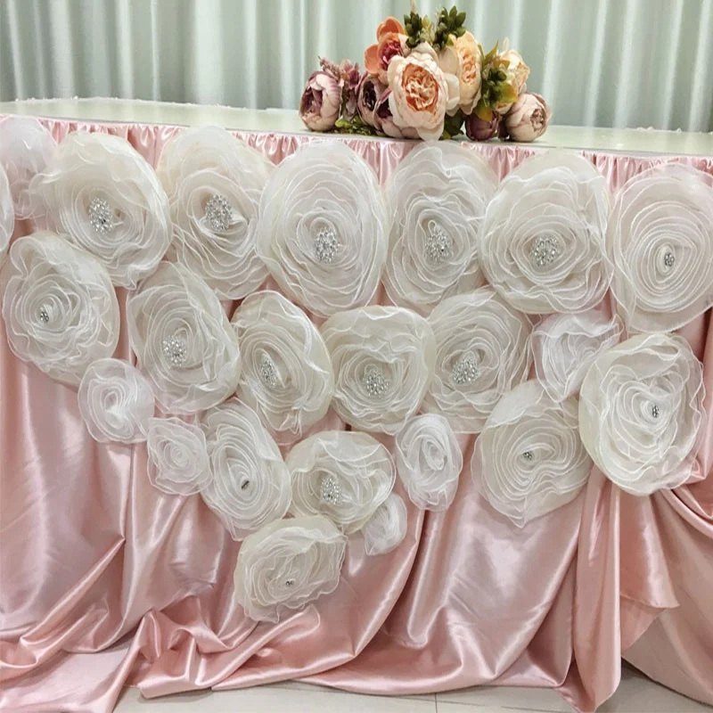 TC091F1  Buffet Table Skirting Different Styles of Table Skirting Lighted Table Skirt