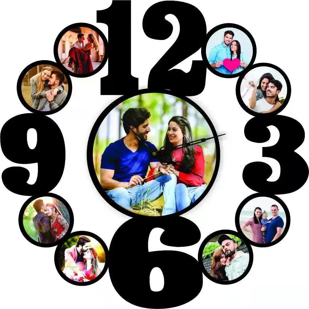 RubySub 12 Inch Round Number Custom MDF Wooden Wall Clock Sublimation Clock Blanks