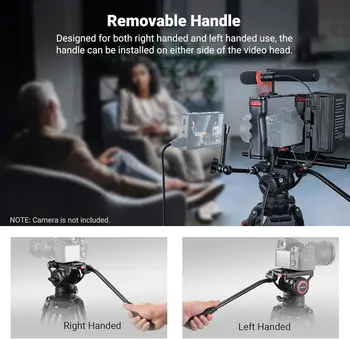 NEEWER 74" Video Tripod with Fluid Head, QR Plate , Aluminum Heavy Duty Camera Tripod Professional for DSLR Cameras Camcorders product image