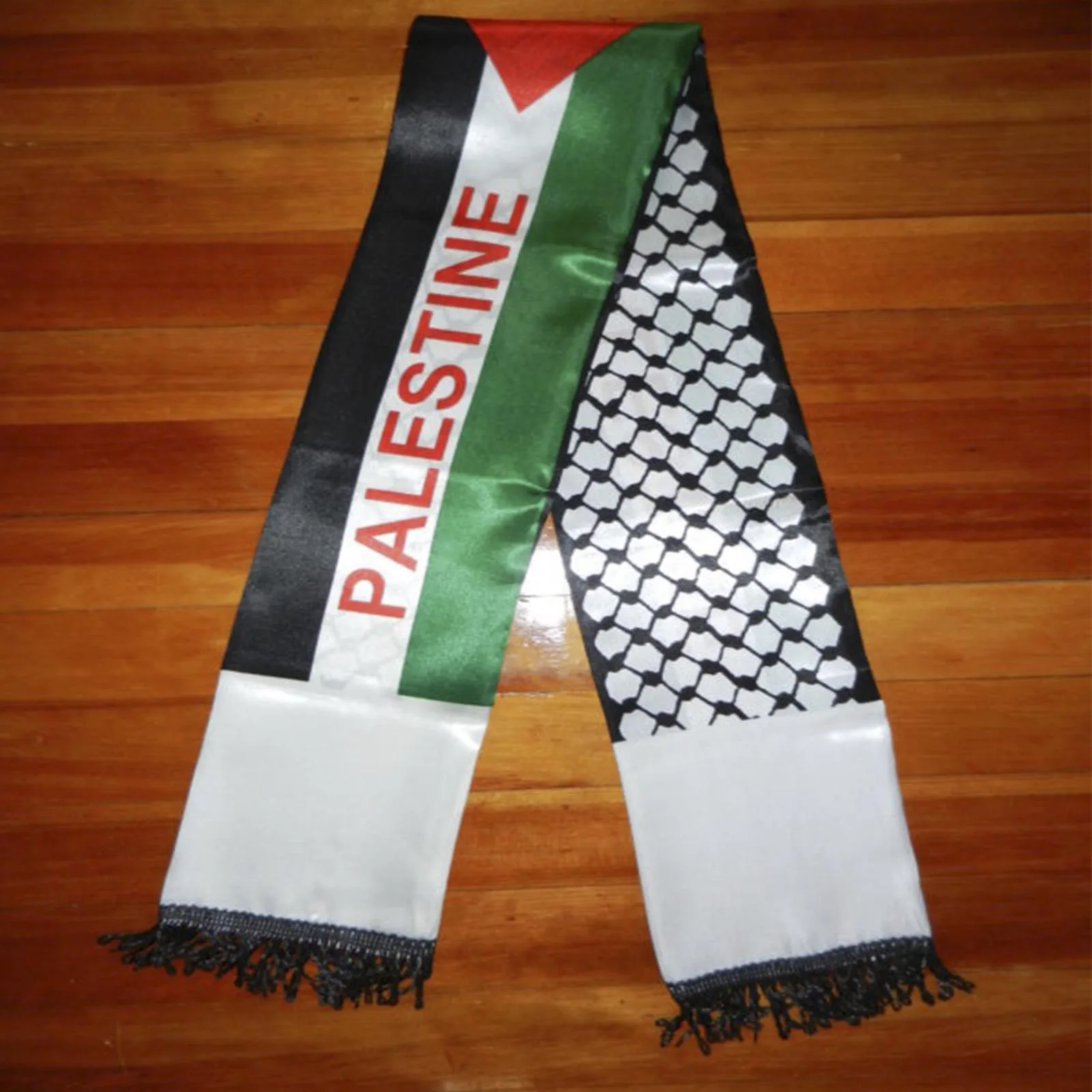 johnin usine promotion impression par sublimation 100% polyester satin palestine  drapeau écharpe