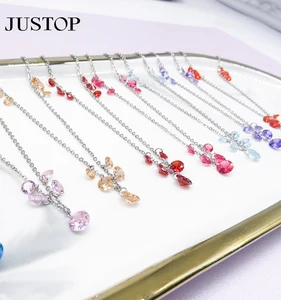 European and American Fashion New Stainless Steel 18K Gold Crystal Zircon Pendant Choker Necklace Jewelry