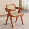 Cherry wood-colored solid wood-double sided rattan weaving