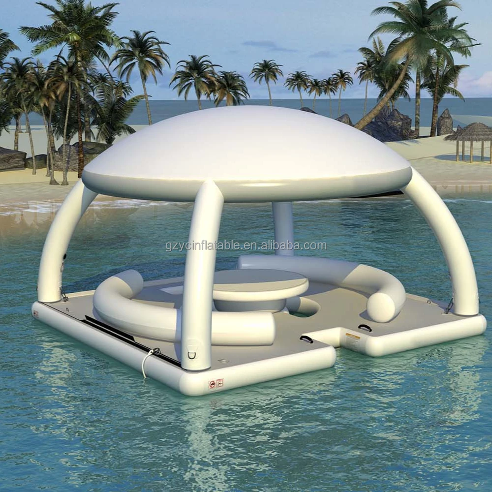YC Inflatable Floating Pontoon Dock Water Platform SUP Inflatable Dock Floating for Camping