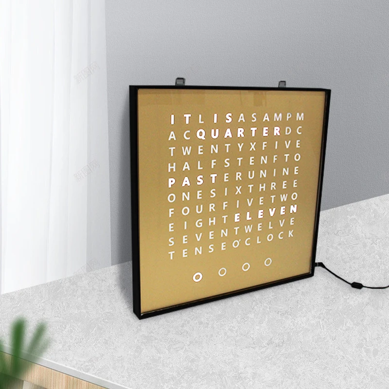 CHEETIE CP37L New Product Large Greek Text Display LED Electronic Gold Word Clock in English Version