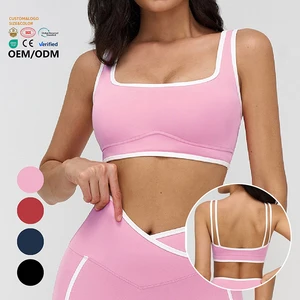 New Arrivals False Two Piece Beauty Back Shockproof High Impact Yoga Bra for Women Fitness Workout