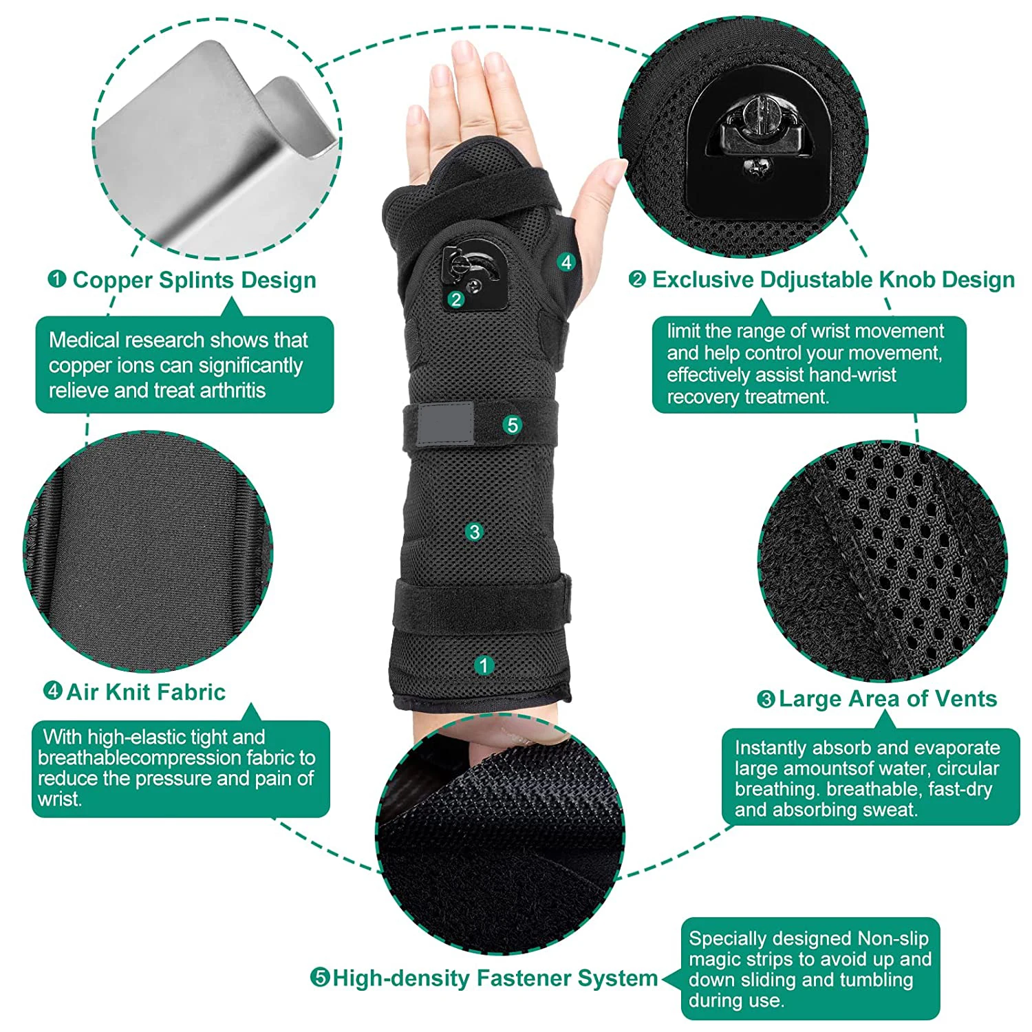 Orthopedic Compression Wrist Hand Support Brace Splint For Carpal ...