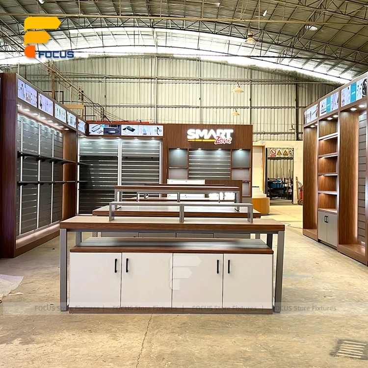 Factory Customize Mobile Phone Display Rack Cell Phone Wall Display Stand MDF Phone Accessories Shoe Shelving Racks