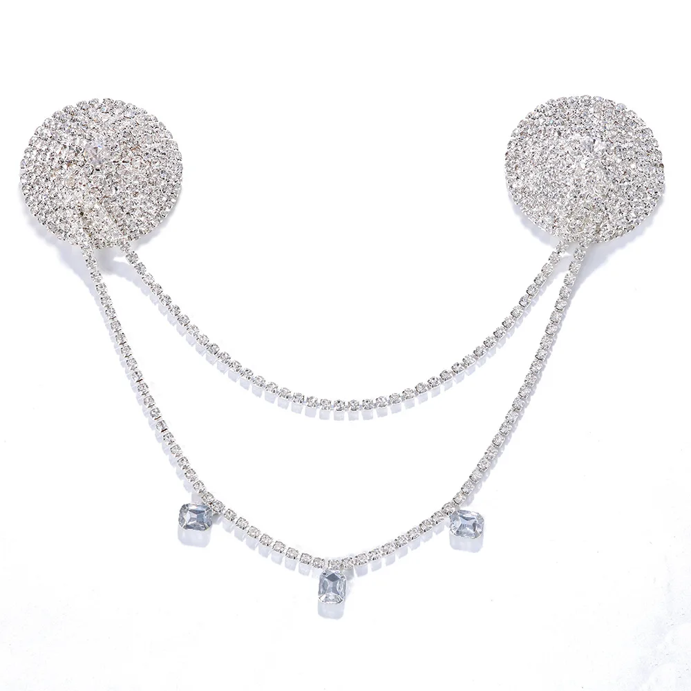 Rhinestone Chain Chest Stick European And American Round Fun Diamond