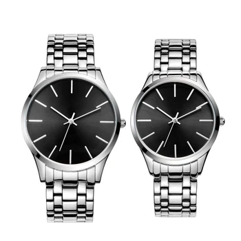 New Trend Design Casual Men and Women Lovers Watches Japan Movt Wrist Watch Luxury Stainless Steel Quartz Watch Set for Couple