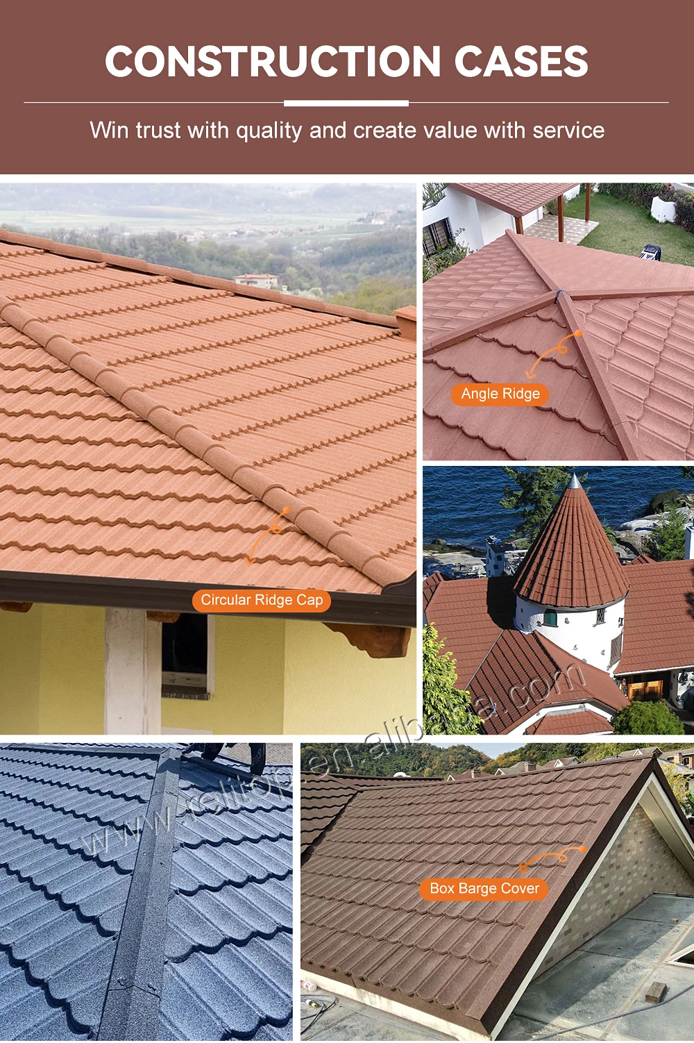 Aluminized Zinc Sand Coated Roof Panel Accessories Relitop Roofing Trim