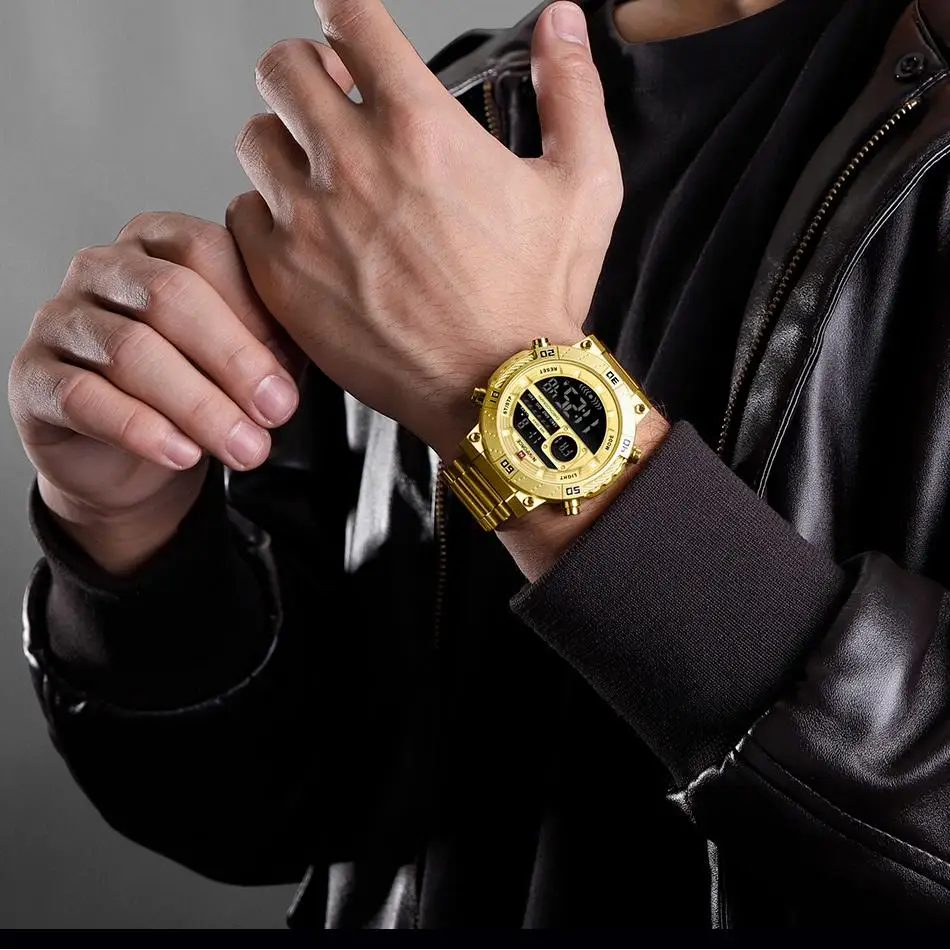 NF9241S Men's Waterproof Digital Chronograph Watch - Sporty Style