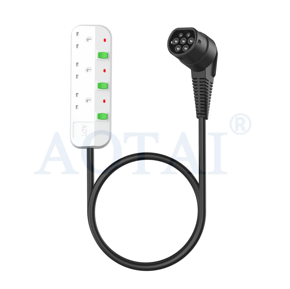 Kabel AOTAI typu 2 do brytyjskiego gniazda 3-gangowego, wersja V2L, nowy adapter do ładowania pojazdów elektrycznych dla BYD, MG, XPENG, Geely, AION, JAECOO, iCAR – przeznaczony do użytku na zewnątrz