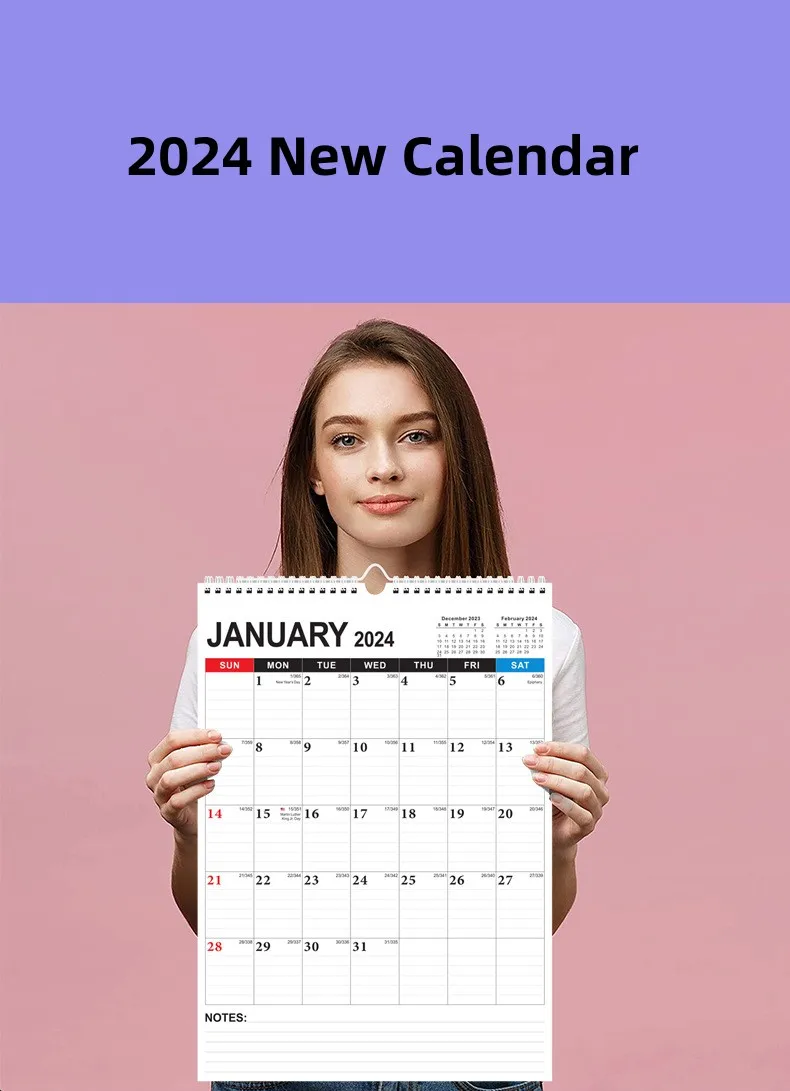 Hot Sale 2023-2024 Wall Mounted Desktop Calendar 18 Month English Calendar For Planning & Organizing &workTable Planner factory