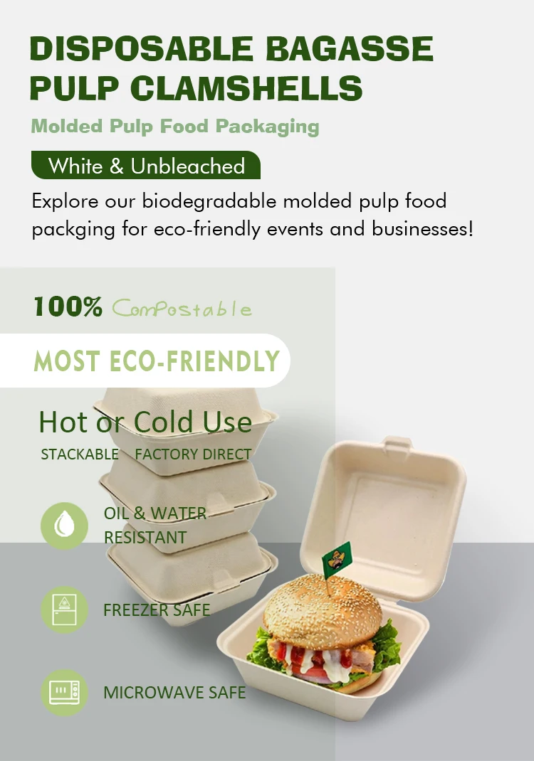 Bulk Biodegradable To Go Containers Food Disposable Take Out Bagasse ...