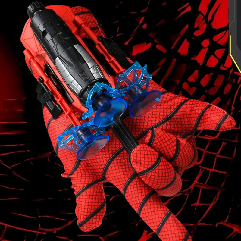 Superhelden-Netzwerfer-Handschuhe Handgelenk-Launcher Weiche Kugeln  Spider-Man Saugnapf-Projektil-Spielzeug