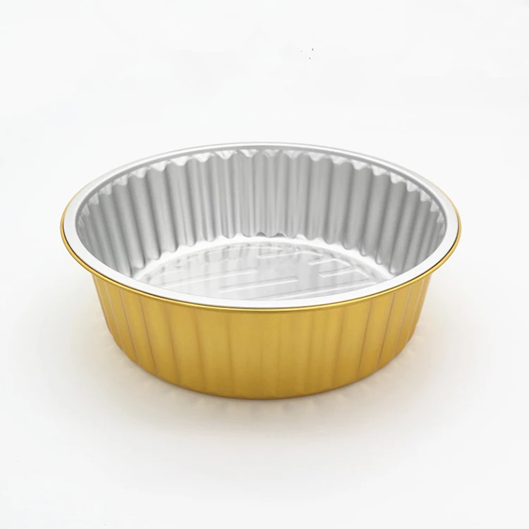 High Quality Round Disposable Baking Bakeware 4000ml Half Size Golden Tin Cake Roasting Trays Hot Pot Aluminum Foil Pans