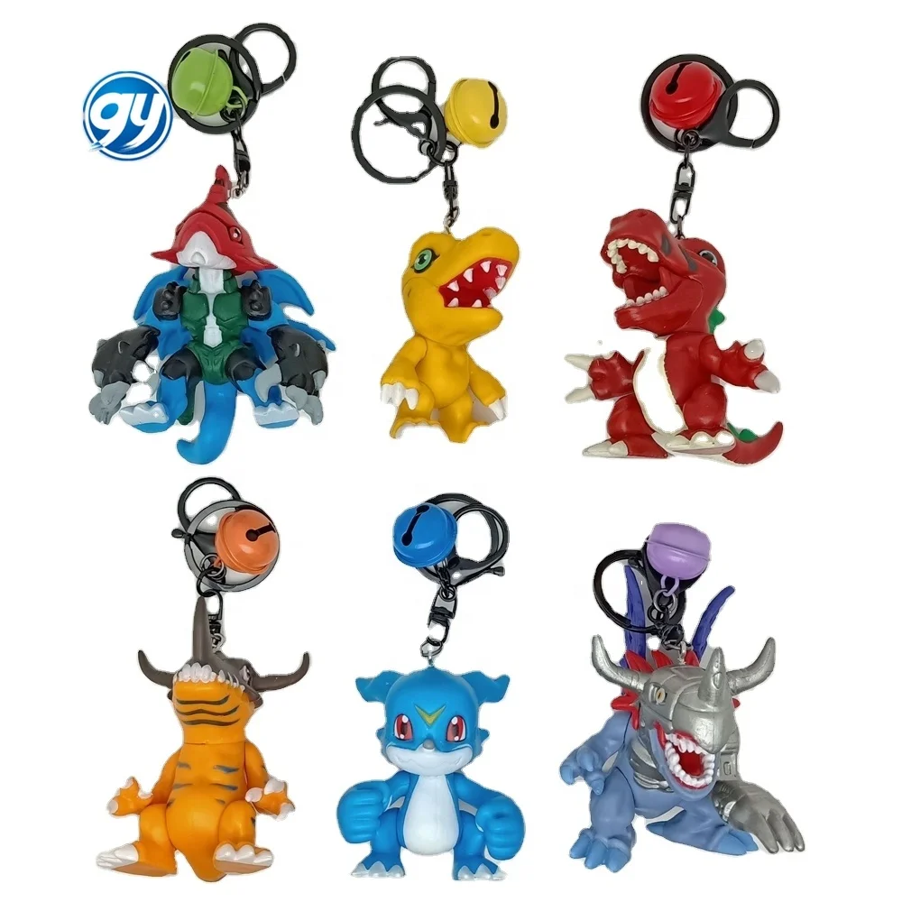 デジモン ギルモン アグモン コルモン キーホルダー 3体セット 6個/セット アニメ デジモンアドベンチャー アグモン グレイモン
