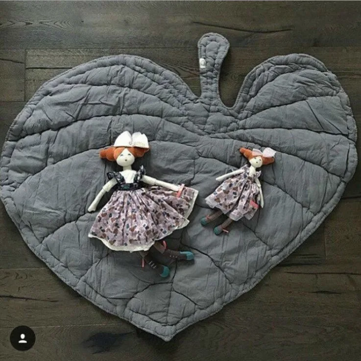 Детский хлопковый игровой коврик с листьями толстые коврики для ползания диаметром 110 младенцев детская