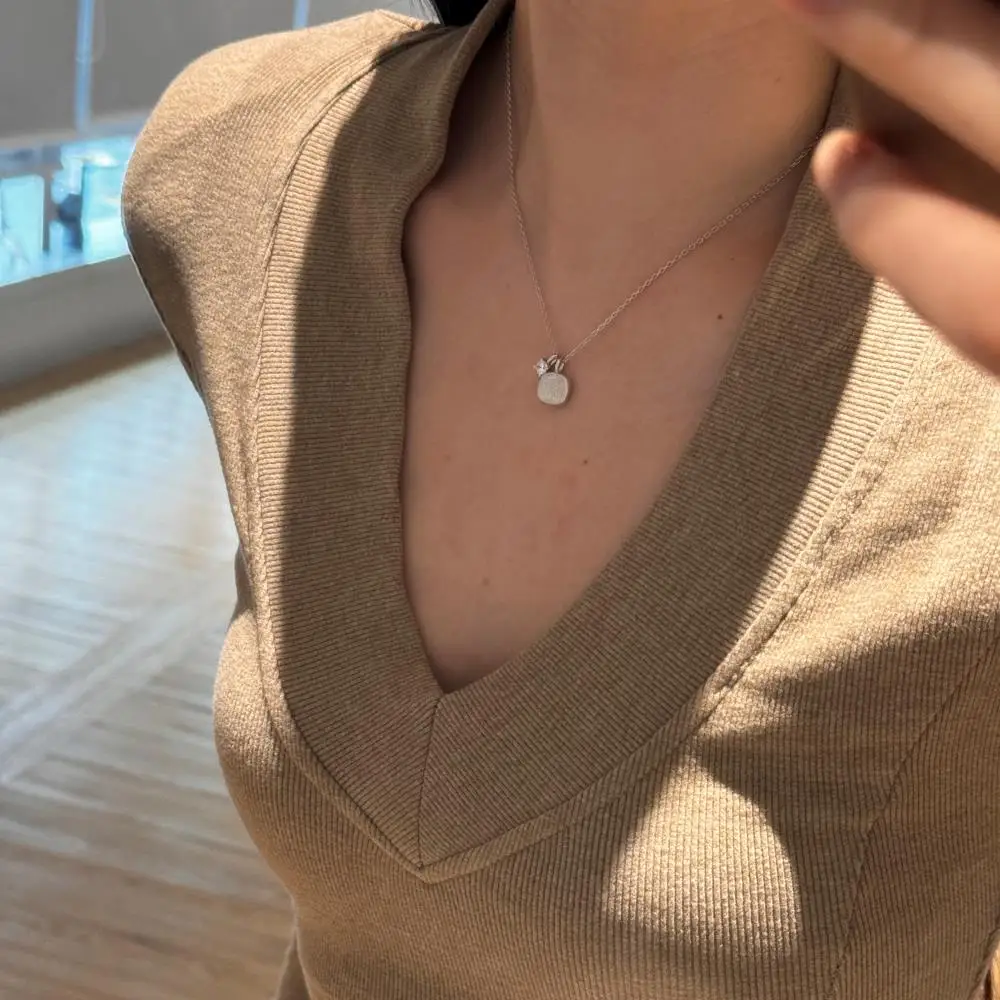 KAKODIY Ins new 22K gold plated jewelry 925 sterling silver small cube pendant necklace 5A zircon detail 7