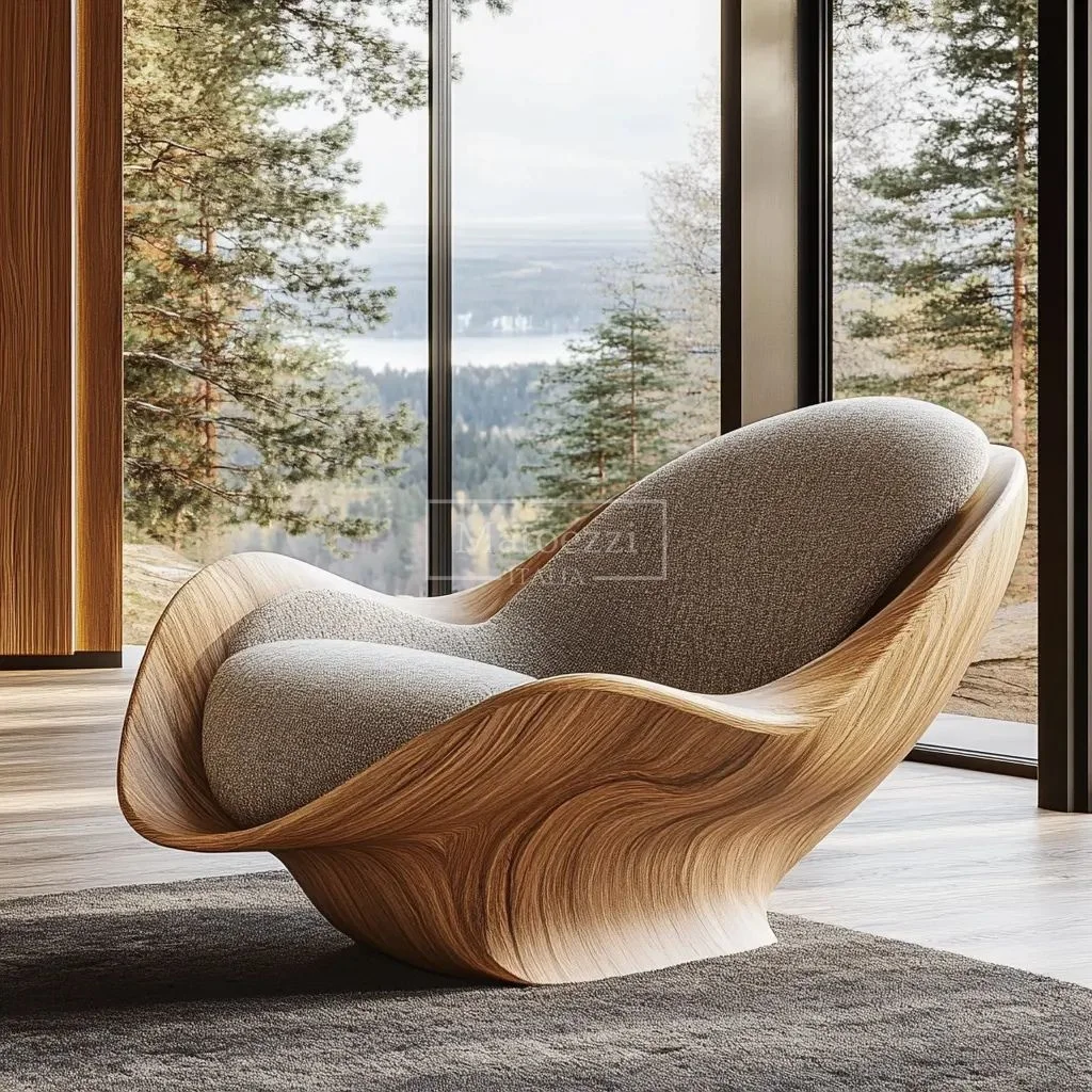 Living Room Weird Shaped Chairs High Back Accent Chair, Modern