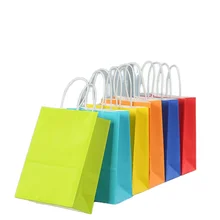 Custom Clothing Carry Packaging Bag Flat Handle Carry Brown Kraft Paper Bag with Your Own logo