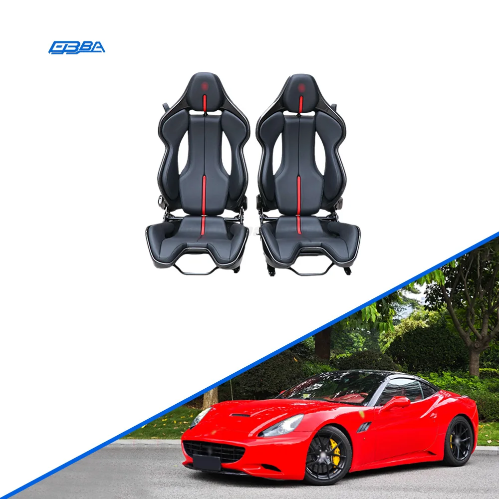 Kursi Balap Kulit Asli Alcantara yang Dapat Disesuaikan Secara Manual untuk Ferrari California