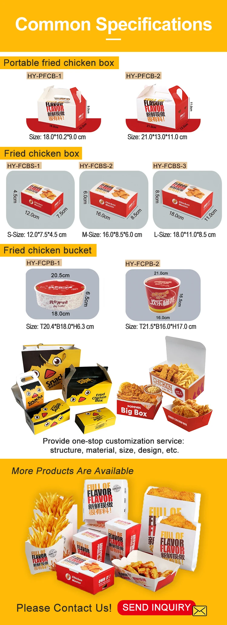 Custom Paper Fast Food Fried Chicken Take Out Burger Boxes Cardboard French Fries Fried Chicken Wing Paper Packaging Box Design factory