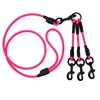 Pink dog leads with 3 dogs triple