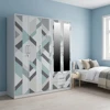 Estampado Chevron Moderno en Gris Menta