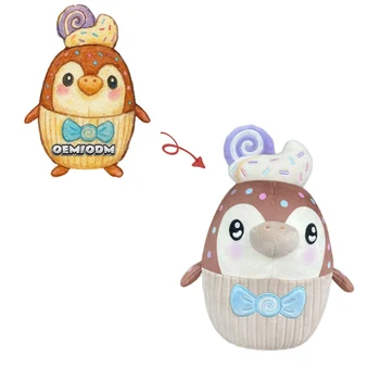 OEM Cute Brown Penguin Toys Super Soft PP Cotton Stress Relief Children's Gift for Party