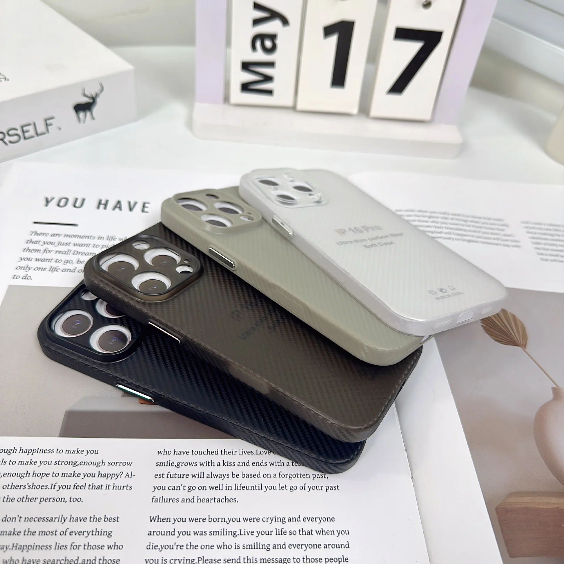 product ultra thin carbon fiber soft mobile phone case for iphone 17 pro max business anti scratch back shockproof full camera cover-2